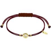 Bracelets Lotus Bracelet Silver cordon bordeaux oxyde