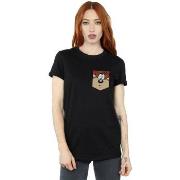 T-shirt Dessins Animés Tasmanian Devil Face Faux Pocket