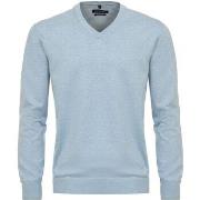 Sweat-shirt Casa Moda Pull Col-V Bleu Clair