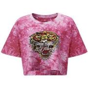T-shirt Ed Hardy Los tigre grop top hot pink