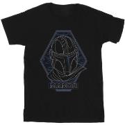 T-shirt Disney The Mandalorian Outline Helm Diamond