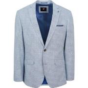 Veste Suitable Colbert Grou Impression Bleu Clair