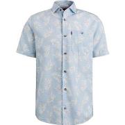 Chemise Vanguard Chemise Short Sleeve De Lin Bleu Clair