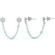 Boucles oreilles Orusbijoux Boucles D'oreilles Argent Rhodié Doubles R...