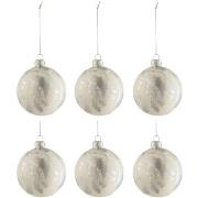 Décorations de noël Jolipa Lot de 6 boules de noël motif marbre blanc ...