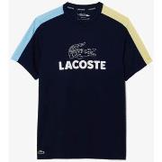 T-shirt Lacoste T-SHIRT TENNIS ULTRA-DRY COLOR-BLOCK IMPRIMÉ BLEU MA