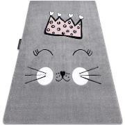 Tapis Rugsx Tapis PETIT CAT CHAT COURONNE gris 120x170 cm