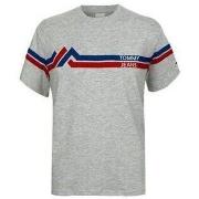 T-shirt Tommy Jeans T-SHIRT Stripe Mountain Tee Homme gris