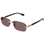 Lunettes de soleil Gucci GG1221S Lunettes de soleil, Or/Marron, 56 mm