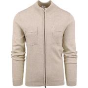 Sweat-shirt Blue Industry Cardigan Beige Poche de Poitrine