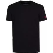 T-shirt Dsquared T-shirt noir patch rouge