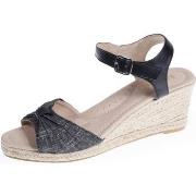 Espadrilles Isotoner Espadrilles Femme ouverte à talon corde Noir