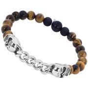 Bracelets Sixtystones Bracelet œil Tigre Agate Noire -20 cm