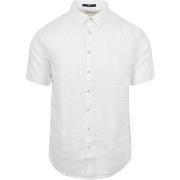 Chemise No Excess Short Sleeve Chemise De Lin Blanche