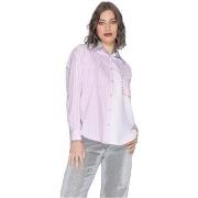 Chemise Since're WOMAN STRIPE EMBROIDERED SHIRT