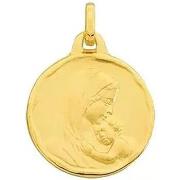 Pendentifs Brillaxis Médaille vierge en or jaune 9 carats