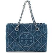 Sac à main Tory Burch Sac Mini Fleming Soft Chain Tote en denim bleu