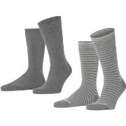 Chaussettes Burlington Everyday 2-Pack Rayures Gris