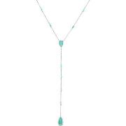 Collier Orusbijoux Collier Argent Rhodié Cravate Pierres Amazonite