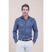 Chemise R2 Amsterdam R2 Chemise Impression Bleu Foncé