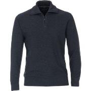 Sweat-shirt Casa Moda Pull-over Demi-Zip Bleu Foncé