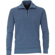 Sweat-shirt Casa Moda Pull-over Demi-Zip Bleu