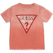 Debardeur enfant Guess T-Shirt Logo Triangle Rouge