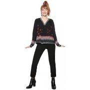 Chemise Desigual Top Blouse Femme Louise Noir 18WWBW39