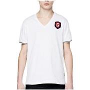 Polo G-Star Raw G-Star T-Shirt Homme Porter Col V Blanc