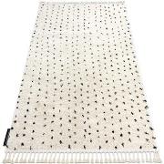 Tapis Rugsx Tapis BERBER SYLA B752 points crème Franges 200x290 cm