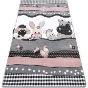 Tapis Rugsx Tapis PETIT FARM FERME ANIMAUX rose 140x190 cm