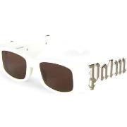 Lunettes de soleil Palm Angels PERI001 Col ange. 0160 Miroir blanc arg...