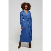 Robe Capri Robe longue bleu royal avec détail sur le col