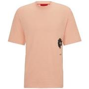 T-shirt BOSS T-SHIRT ROSE DIORÉ EN COTON BIOLOGIQUE À MOTIFS
