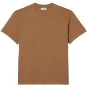 T-shirt Lacoste T shirt homme Ref 62387 SIX Marron