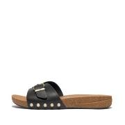Mules FitFlop IQUSHION ADJUSTABLE BUCKLE LEATHER SLIDES