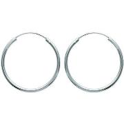 Boucles oreilles Brillaxis Créoles argent rhodié 30 mm