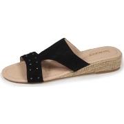 Mules Isotoner Mules Femme talon corde effet suédé Noir