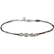 Bracelets Orusbijoux Bracelet Homme Royale En Argent Cordon Marron