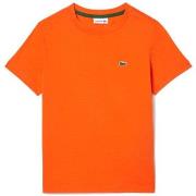 T-shirt enfant Lacoste T-SHIRT ENFANT UNI EN JERSEY DE COTON ORANGE