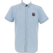 Chemise Union Black Dobby bleu chemise mc