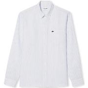 Chemise Lacoste Regular Fit Linen Shirt - Blue/Blanc