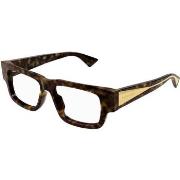 Lunettes de soleil Bottega Veneta BV1280O Cadres Optiques, Havana/Tran...