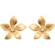 Boucles oreilles Brillaxis Boucles d'oreilles fleur oxyde zirconium