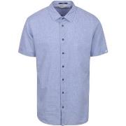 Chemise No Excess Short Sleeve Chemise De Lin Bleu