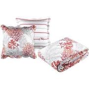 Couvertures Stof Set couvre lit boutis Corail et 2 taies taille 260 x ...