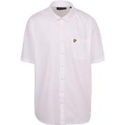 Chemise Lyle And Scott Chemise Short Sleeve Plussize Poplin Blanche