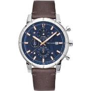 Montre Pierre Lannier CRITERIUM Cadran Bleu Bracelet Cuir Brun