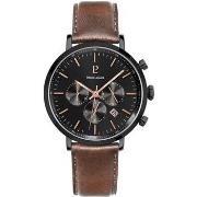 Montre Pierre Lannier BARON Cadran Noir Bracelet Cuir Brun