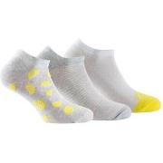 Chaussettes Kindy Lot de 3 paires d'invisibles en coton motifs citrons